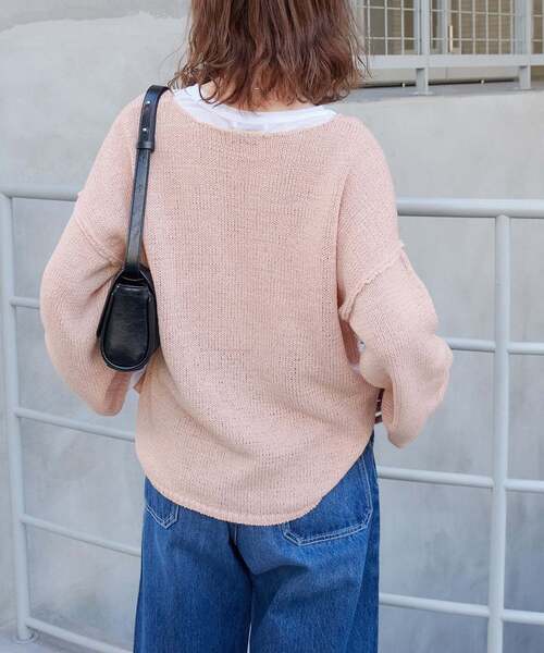 JOURNAL STANDARD（ジャーナルスタンダード）の「《追加2》テープヤーンDROPプルオーバー（ニット/セーター・レディース・ブラック系その他/ホワイト/グリーン/ピンク・FREE）」の6枚目の写真