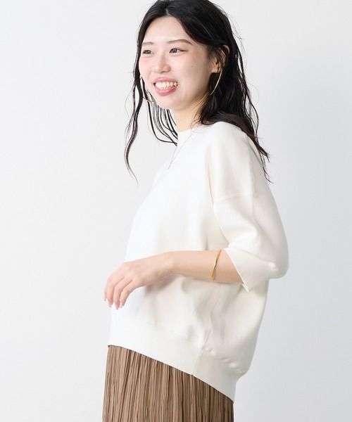 MICA&DEAL（マイカ＆ディール）の「【WEB限定カラーあり】スムースニットプルオーバー（ニット/セーター・レディース・オフホワイト/ライトベージュ/ミント/ネイビー・FREE）」の21枚目の写真