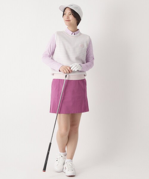 adabat（アダバット）の「サマーツイードニットベスト（ベスト・レディース・ピンク/ネイビー・40/38）」の5枚目の写真