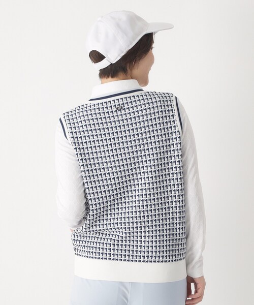 adabat（アダバット）の「サマーツイードニットベスト（ベスト・レディース・ピンク/ネイビー・40/38）」の7枚目の写真