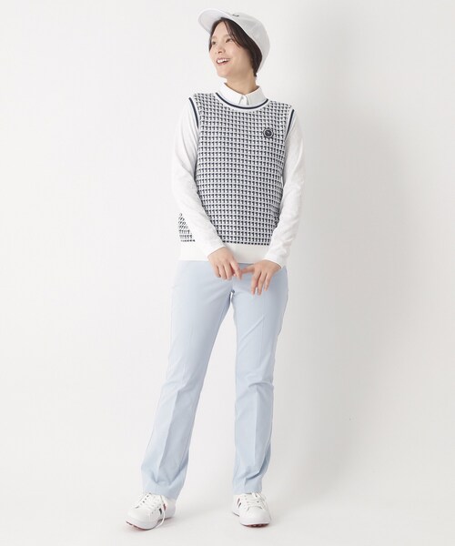 adabat（アダバット）の「サマーツイードニットベスト（ベスト・レディース・ピンク/ネイビー・40/38）」の8枚目の写真