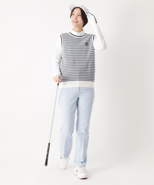 adabat（アダバット）の「サマーツイードニットベスト（ベスト・レディース・ピンク/ネイビー・40/38）」の9枚目の写真