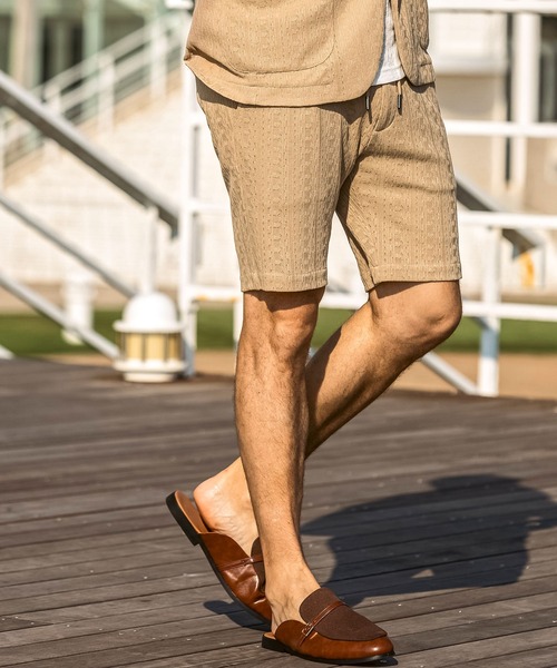 1PIU1UGUALE3  RELAX （ウノピゥウノウグァーレトレ リラックス）の「1PIU1UGUALE3 RELAX(ウノピゥウノウグァーレトレ リラックス)リネンブレンド ジャガードハーフスラックス（その他パンツ・メンズ・ブルー/ブラック/ベージュ・XXL/XL/L/M/S）」の22枚目の写真