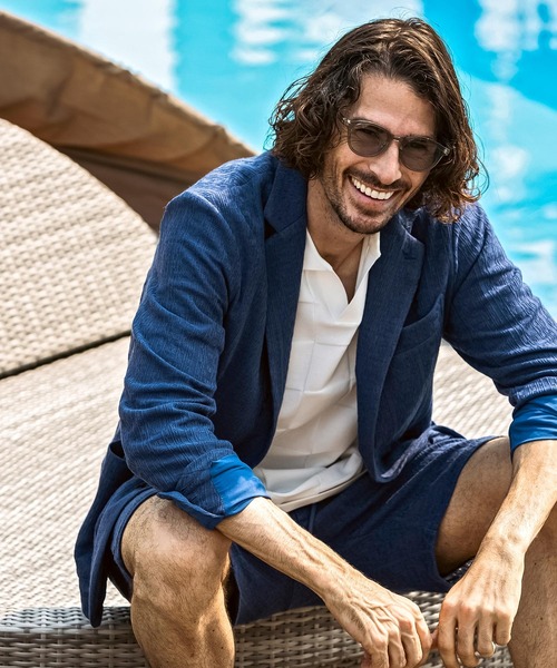 1PIU1UGUALE3  RELAX （ウノピゥウノウグァーレトレ リラックス）の「1PIU1UGUALE3 RELAX(ウノピゥウノウグァーレトレ リラックス)リネンブレンド ジャガードハーフスラックス（その他パンツ・メンズ・ブルー/ブラック/ベージュ・XXL/XL/L/M/S）」の20枚目の写真