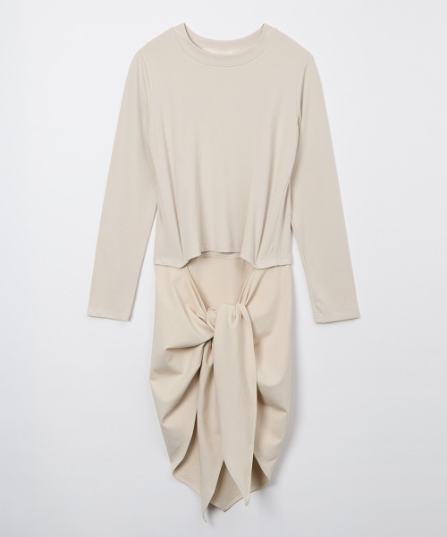 leinwande（ラインヴァンド）の「Scarf Long T-Shirt（Tシャツ/カットソー・レディース・アイボリー/グレー/ネイビー系/ブラウン・ONE SIZE）」の20枚目の写真