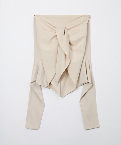 leinwande（ラインヴァンド）の「Scarf Long T-Shirt（Tシャツ/カットソー・レディース・アイボリー/グレー/ネイビー系/ブラウン・ONE SIZE）」の22枚目の写真