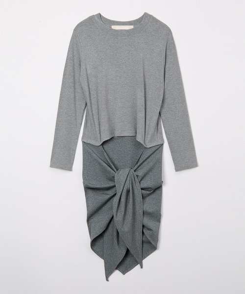 leinwande（ラインヴァンド）の「Scarf Long T-Shirt（Tシャツ/カットソー・レディース・アイボリー/グレー/ネイビー系/ブラウン・ONE SIZE）」の11枚目の写真