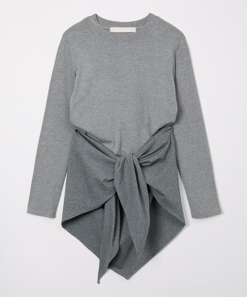 leinwande（ラインヴァンド）の「Scarf Long T-Shirt（Tシャツ/カットソー・レディース・アイボリー/グレー/ネイビー系/ブラウン・ONE SIZE）」の12枚目の写真