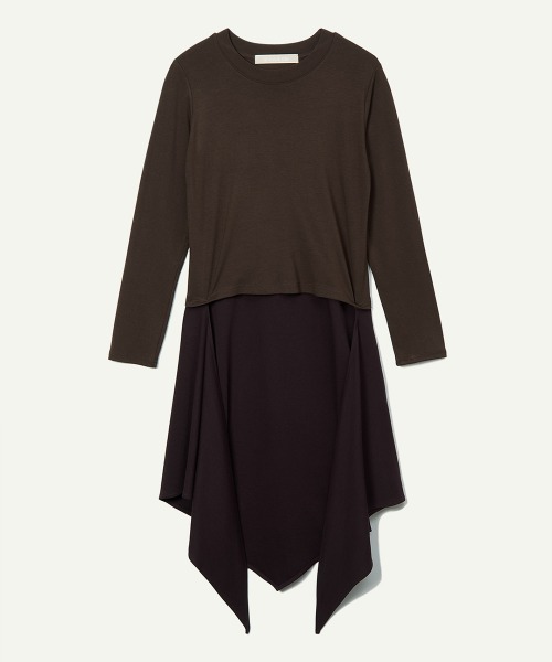 leinwande（ラインヴァンド）の「Scarf Long T-Shirt（Tシャツ/カットソー・レディース・アイボリー/グレー/ネイビー系/ブラウン・ONE SIZE）」の14枚目の写真