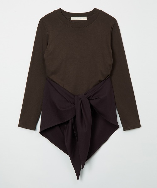 leinwande（ラインヴァンド）の「Scarf Long T-Shirt（Tシャツ/カットソー・レディース・アイボリー/グレー/ネイビー系/ブラウン・ONE SIZE）」の17枚目の写真