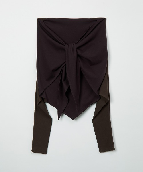 leinwande（ラインヴァンド）の「Scarf Long T-Shirt（Tシャツ/カットソー・レディース・アイボリー/グレー/ネイビー系/ブラウン・ONE SIZE）」の18枚目の写真