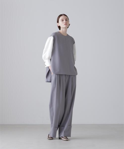 ADORE(アドーア)の「◆ファンクショナルプレーンクロスブラウス(シャツ/ブラウス・レディース・ネイビー/グレー・38)」の4枚目の写真