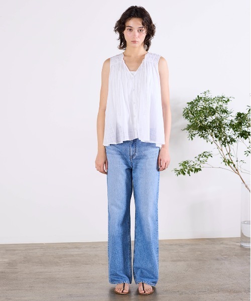 Marilyn Moon（マリリンムーン）の「sheer check 2way gathered blouse（シャツ/ブラウス・レディース・グレー/ネイビー/オフホワイト・FREE）」の13枚目の写真