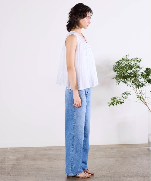 Marilyn Moon（マリリンムーン）の「sheer check 2way gathered blouse（シャツ/ブラウス・レディース・グレー/ネイビー/オフホワイト・FREE）」の15枚目の写真