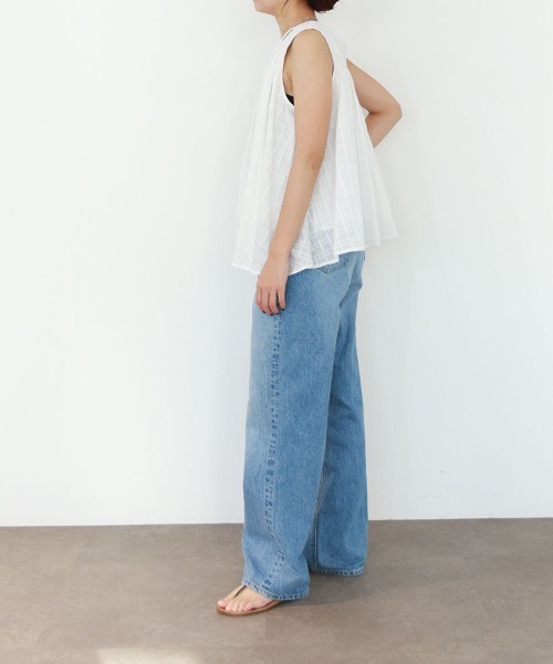 Marilyn Moon（マリリンムーン）の「sheer check 2way gathered blouse（シャツ/ブラウス・レディース・グレー/ネイビー/オフホワイト・FREE）」の20枚目の写真