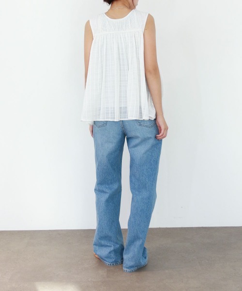 Marilyn Moon（マリリンムーン）の「sheer check 2way gathered blouse（シャツ/ブラウス・レディース・グレー/ネイビー/オフホワイト・FREE）」の21枚目の写真