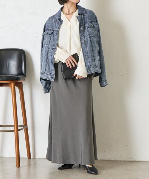 Jena espace merveilleux（ジェナ　エスパスメルヴェイユ）の「ワンタックプルオーバーシャツ（シャツ/ブラウス・レディース・ブラック/パープル/オフホワイト・FREE）」の7枚目の写真