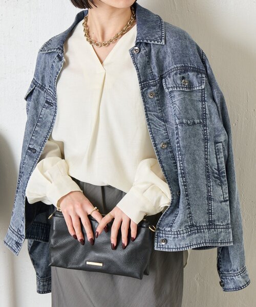 Jena espace merveilleux（ジェナ　エスパスメルヴェイユ）の「ワンタックプルオーバーシャツ（シャツ/ブラウス・レディース・ブラック/パープル/オフホワイト・FREE）」の13枚目の写真