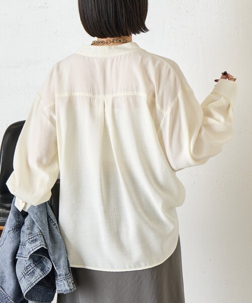 Jena espace merveilleux（ジェナ　エスパスメルヴェイユ）の「ワンタックプルオーバーシャツ（シャツ/ブラウス・レディース・ブラック/パープル/オフホワイト・FREE）」の15枚目の写真