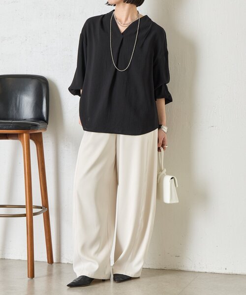 Jena espace merveilleux（ジェナ　エスパスメルヴェイユ）の「ワンタックプルオーバーシャツ（シャツ/ブラウス・レディース・ブラック/パープル/オフホワイト・FREE）」の17枚目の写真