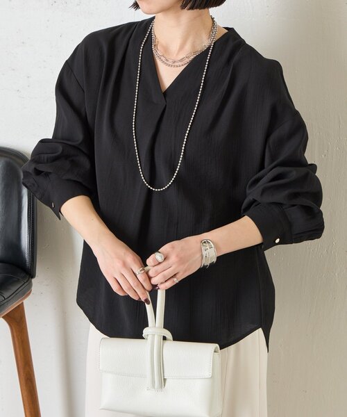 Jena espace merveilleux（ジェナ　エスパスメルヴェイユ）の「ワンタックプルオーバーシャツ（シャツ/ブラウス・レディース・ブラック/パープル/オフホワイト・FREE）」の22枚目の写真