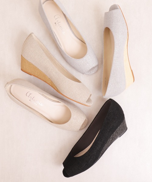 artemis by DIANA（アルテミスバイダイアナ）の「ウェッジソール　オープントゥパンプス（パンプス・レディース・ブラック/グレー/ベージュ・22.0cm/22.5cm/23.0cm/23.5cm/24.0cm/24.5cm/25.0cm）」の8枚目の写真