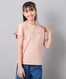 a.v.v | [120-160]【接触冷感/安心の綿100％/毛玉になりにくい】レースアップスリーブTシャツ(Tシャツ/カットソー)