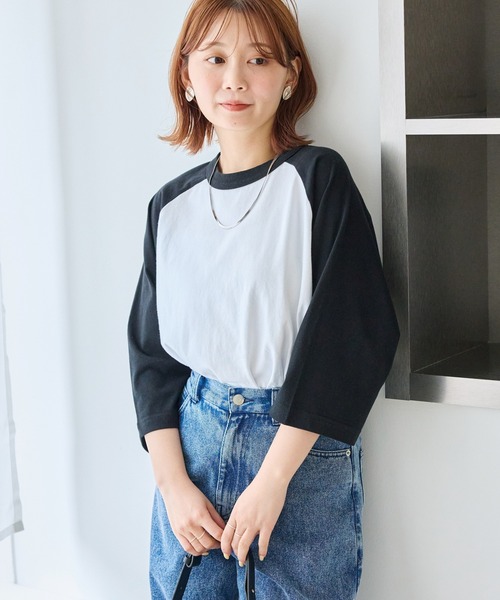 SCREEN STARS（スクリーンスターズ）の「【SCREENSTARS】ラグラン Tシャツ（Tシャツ/カットソー・レディース・ブラック/ネイビー・S/L/M）」の5枚目の写真