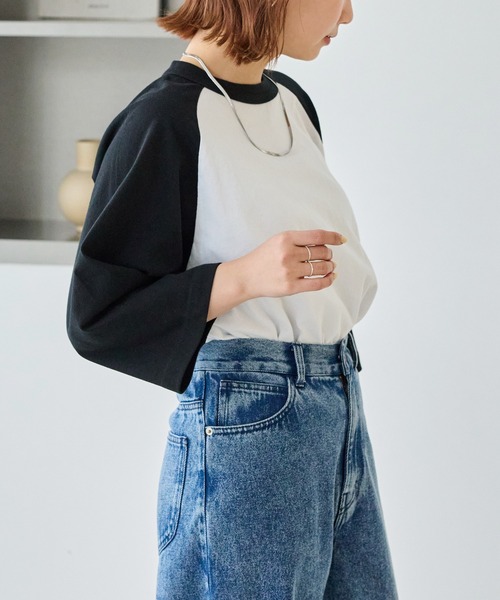 SCREEN STARS（スクリーンスターズ）の「【SCREENSTARS】ラグラン Tシャツ（Tシャツ/カットソー・レディース・ブラック/ネイビー・S/L/M）」の6枚目の写真