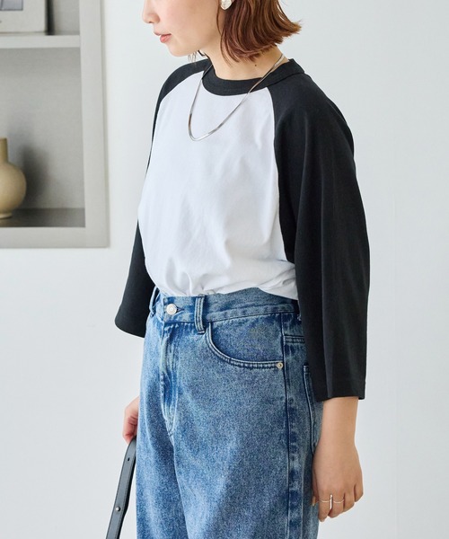 SCREEN STARS（スクリーンスターズ）の「【SCREENSTARS】ラグラン Tシャツ（Tシャツ/カットソー・レディース・ブラック/ネイビー・S/L/M）」の7枚目の写真