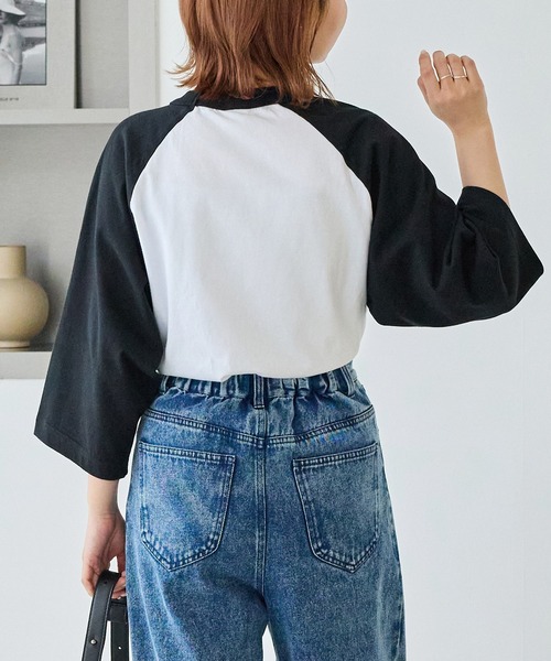 SCREEN STARS（スクリーンスターズ）の「【SCREENSTARS】ラグラン Tシャツ（Tシャツ/カットソー・レディース・ブラック/ネイビー・S/L/M）」の8枚目の写真