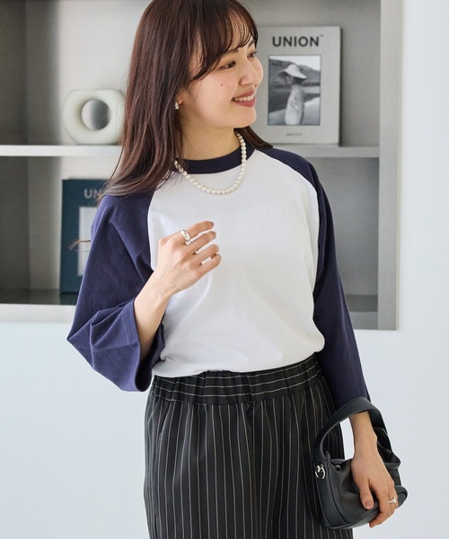 SCREEN STARS（スクリーンスターズ）の「【SCREENSTARS】ラグラン Tシャツ（Tシャツ/カットソー・レディース・ブラック/ネイビー・S/L/M）」の16枚目の写真