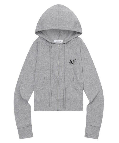 A'GEM/9 × .kom MUCENT — лёгкая укороченная худи‑куртка с молнией (Light Up Crop Hood Zip‑Up)