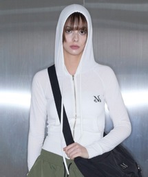 A'GEM/9 × .kom 『MUCENT/ムセント』 LIGHT UP CROP HOOD ZIP-UP/ライトアップクロップジップアップパーカー