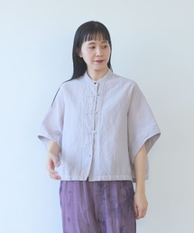 強撚CottonLinen 近江晒short blouse