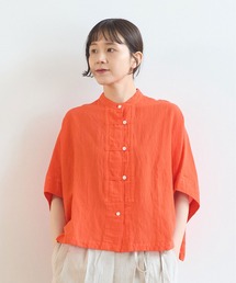 強撚CottonLinen 近江晒short blouse