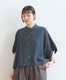 強撚CottonLinen 近江晒short blouse