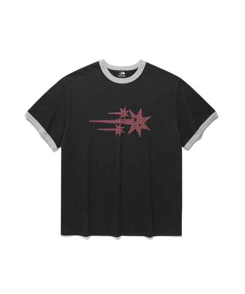 NICE GHOST CLUB(ナイスゴーストクラブ)の「CHECK 3STAR BASIC RINGER TEE_4colors(NG2GMUT537A)(Tシャツ/カットソー・レディース・グレー・SMALL/MEDIUM/LARGE)」の4枚目の写真