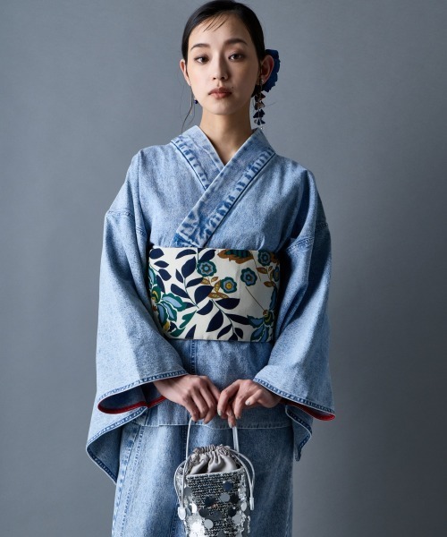 GEVS.(ジェイヴィス)の「レース半衿付2部式デニム浴衣<大きいサイズ有>GEVS.(浴衣・レディース・ブルー系・L~LL/M/5L~6L/3L~4L)」の6枚目の写真