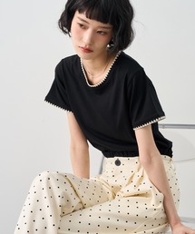 【NOGLE/ノグル】スカラップステッチ半袖Tシャツ