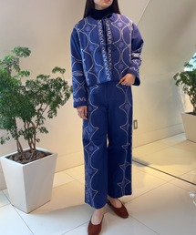セール】COTTON STRIPE JAQUARD SHIRRING TOP（キャミソール）｜sara
