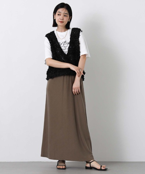 Gready Brilliant（グレディブリリアン）の「３ＤチュールＶネックベスト（シャツ/ブラウス・レディース・ブラック/オフホワイト・FREE）」の18枚目の写真