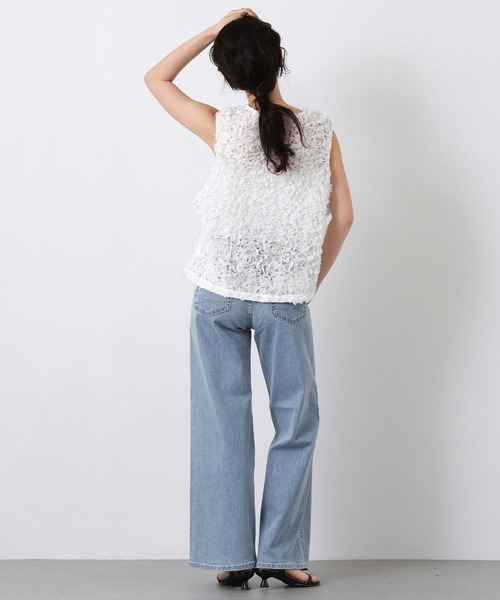 Gready Brilliant（グレディブリリアン）の「３ＤチュールＶネックベスト（シャツ/ブラウス・レディース・ブラック/オフホワイト・FREE）」の5枚目の写真