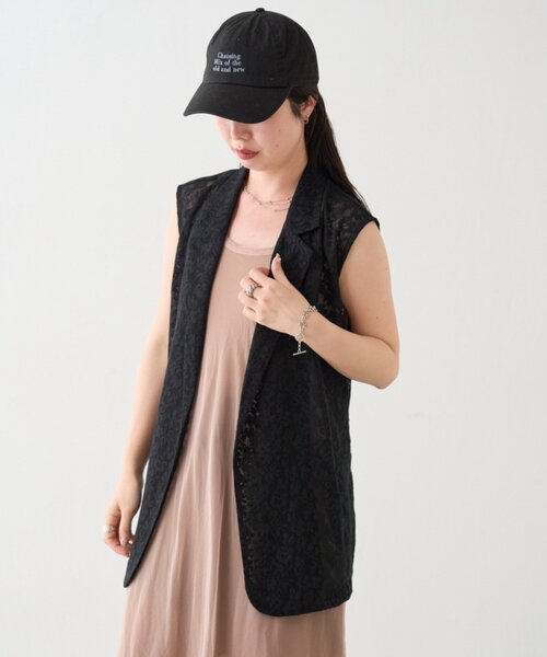 Kastane（カスタネ）の「【一部店舗限定】B レースベルテッドジレ（ベスト・レディース・ブラック/オフホワイト・FREE）」の22枚目の写真