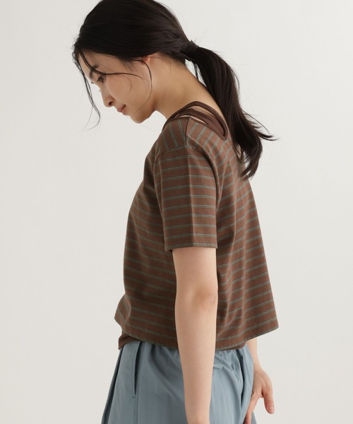 studio CLIP(スタディオクリップ)の「【daily CLIP】ボーダーレイヤードTシャツ(Tシャツ/カットソー・レディース・ホワイト/ブラウン/ネイビー・FREE)」の13枚目の写真