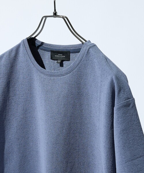 ABAHOUSE（アバハウス）の「シュリンク天竺 クルーネック半袖Tシャツ（Tシャツ/カットソー・メンズ・ホワイト/ブラック/グレイッシュブルー・50/48/46/44）」の3枚目の写真