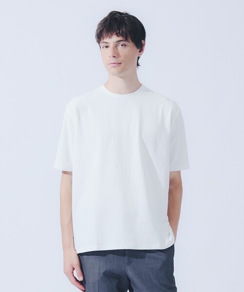 ABAHOUSE（アバハウス）の「シュリンク天竺 クルーネック半袖Tシャツ（Tシャツ/カットソー・メンズ・ホワイト/ブラック/グレイッシュブルー・50/48/46/44）」の18枚目の写真