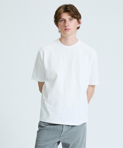 ABAHOUSE（アバハウス）の「シュリンク天竺 クルーネック半袖Tシャツ（Tシャツ/カットソー・メンズ・ホワイト/ブラック/グレイッシュブルー・50/48/46/44）」の22枚目の写真