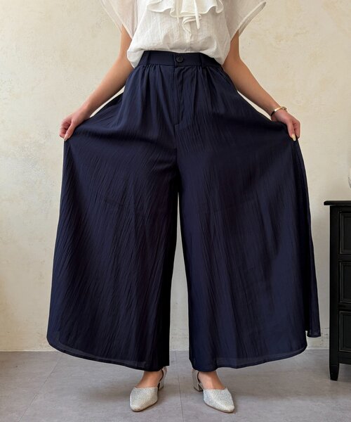 Chez toi(シェトワ)の「落ち感フレアワイドパンツ(その他パンツ・レディース・ホワイト/ライム/ネイビー・MEDIUM/PM)」の21枚目の写真