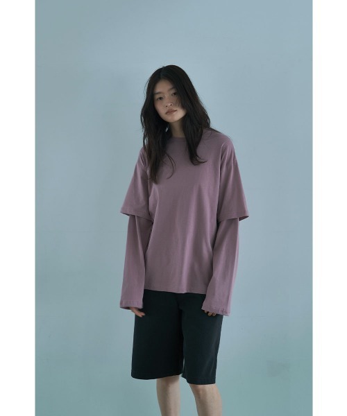 marjour（マージュール）の「MUTED TONES LAYERED LIKE TEE（Tシャツ/カットソー・レディース・ピンク/チャコールグレー/ベージュ・M）」の11枚目の写真